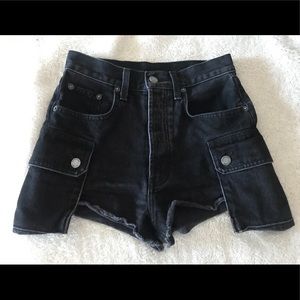CARMAR BLACK DENIM HIGH WAIST SHORTS
